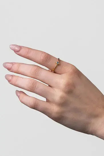 Lauren Soft Gold Aqua Ring-Jewellery-Liberte-The Bay Room