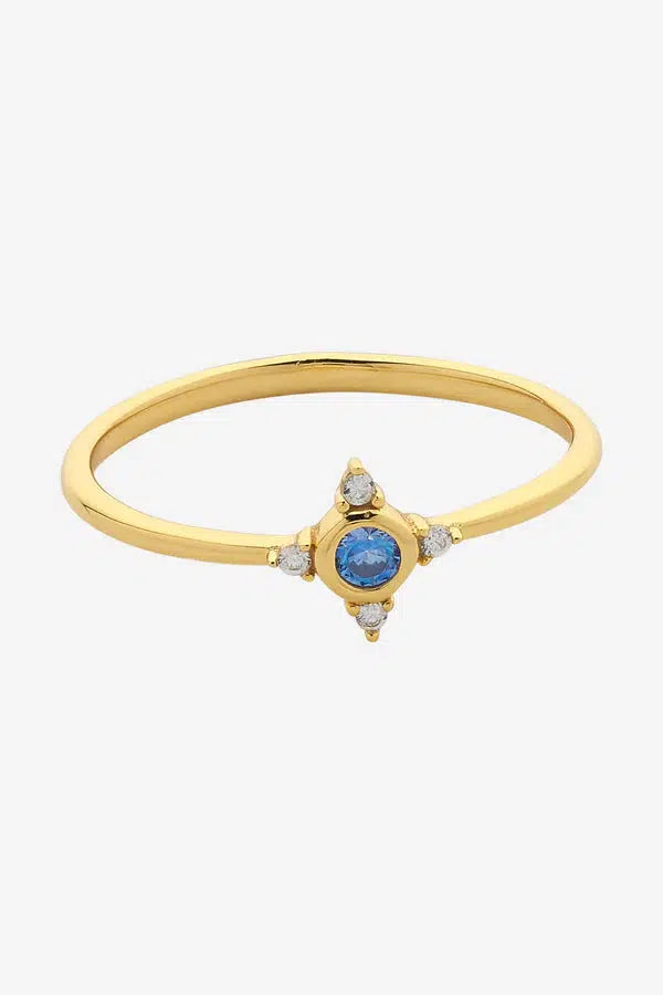 Lauren Soft Gold Aqua Ring-Jewellery-Liberte-The Bay Room