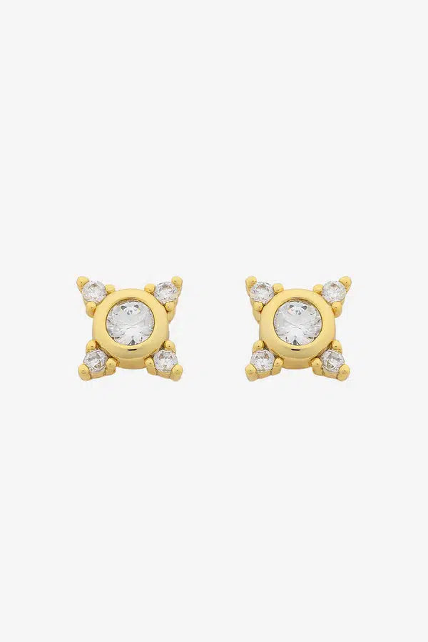 Lauren Soft Gold Clear Stud-Jewellery-Liberte-The Bay Room