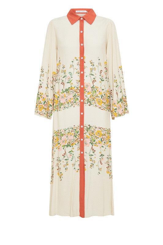 Laurus Flared Sleeve Dress in Cream-Dresses-Bohemian Traders-The Bay Room