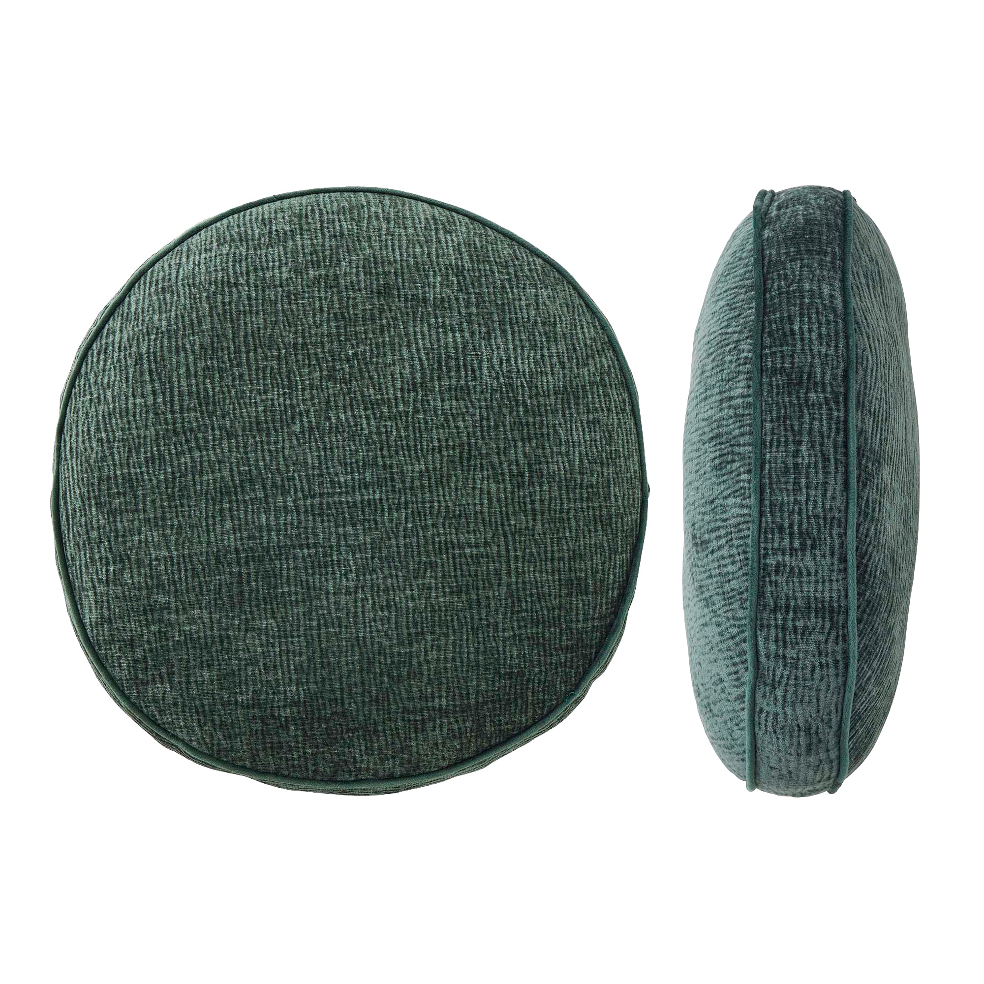 Lava Velvet Round Cushion 40cm Forest-Coast To Coast Home-The Bay Room