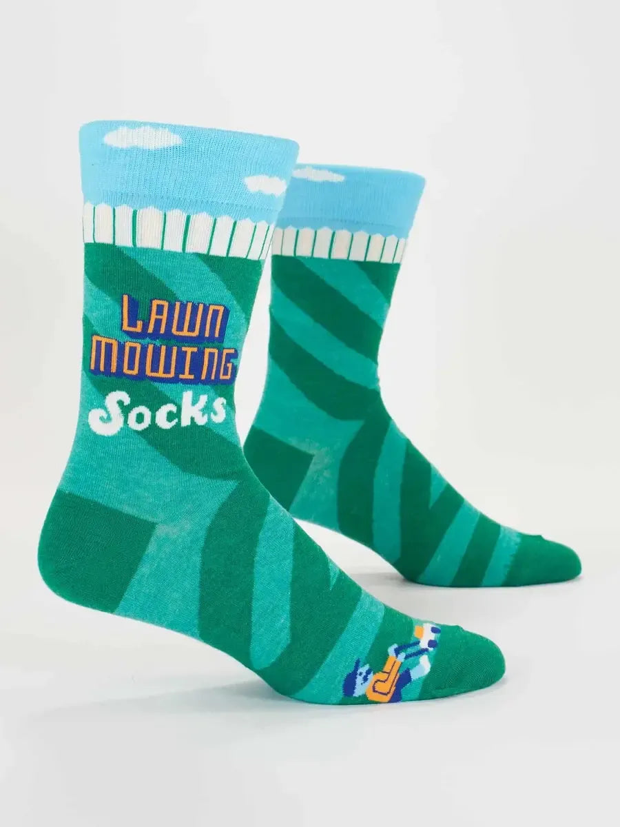 Lawn Mowing Socks Men's Crew Socks-Fun & Games-Blue Q-The Bay Room