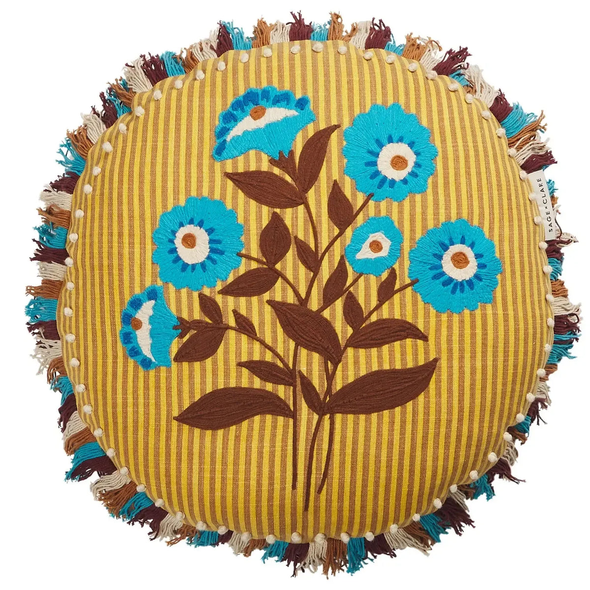 Layla Embroidered Cushion-Soft Furnishings-Sage & Clare-The Bay Room