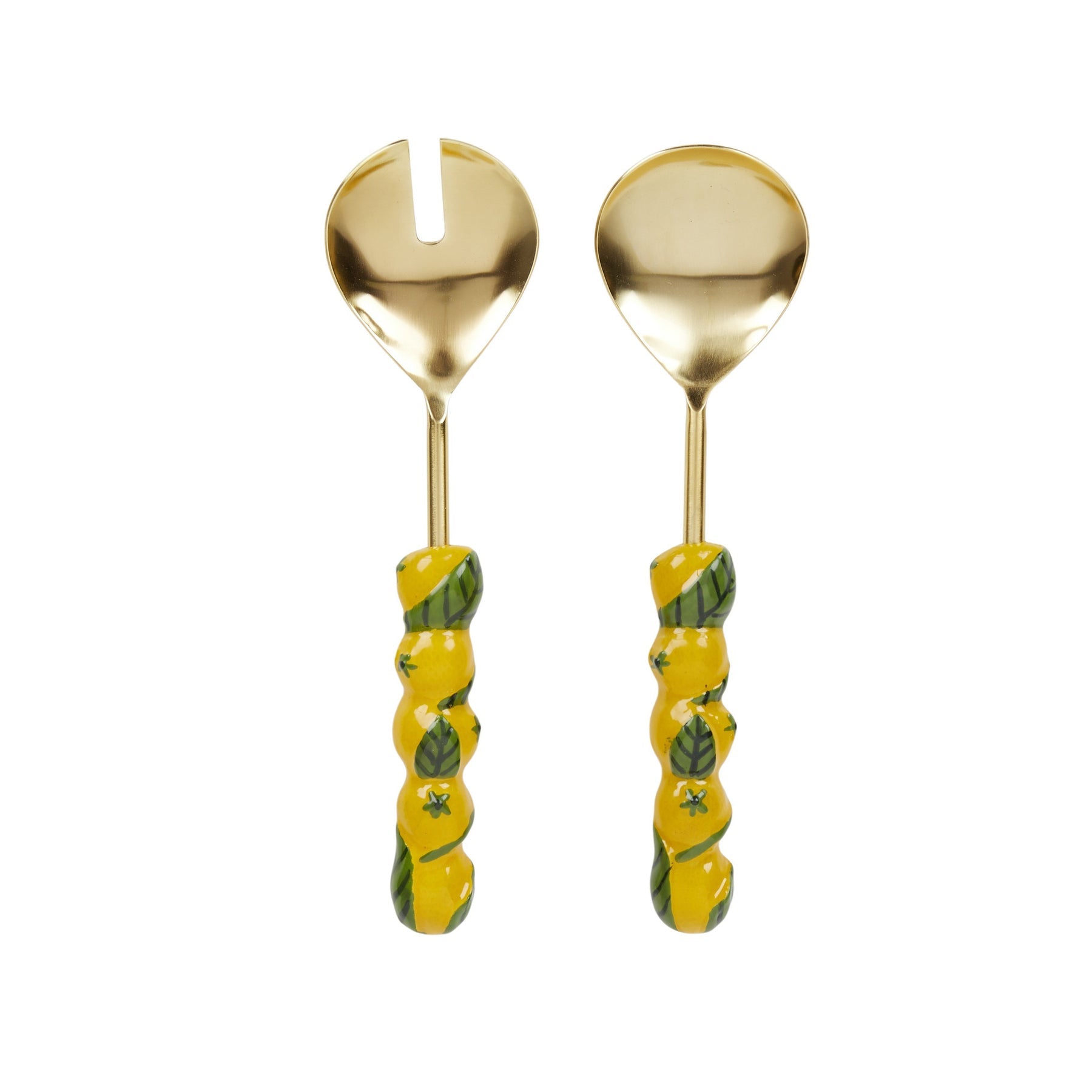 Lemon Set/2 Metal/Resin Salad Servers 26cm-Dining & Entertaining-Coast To Coast Home-The Bay Room