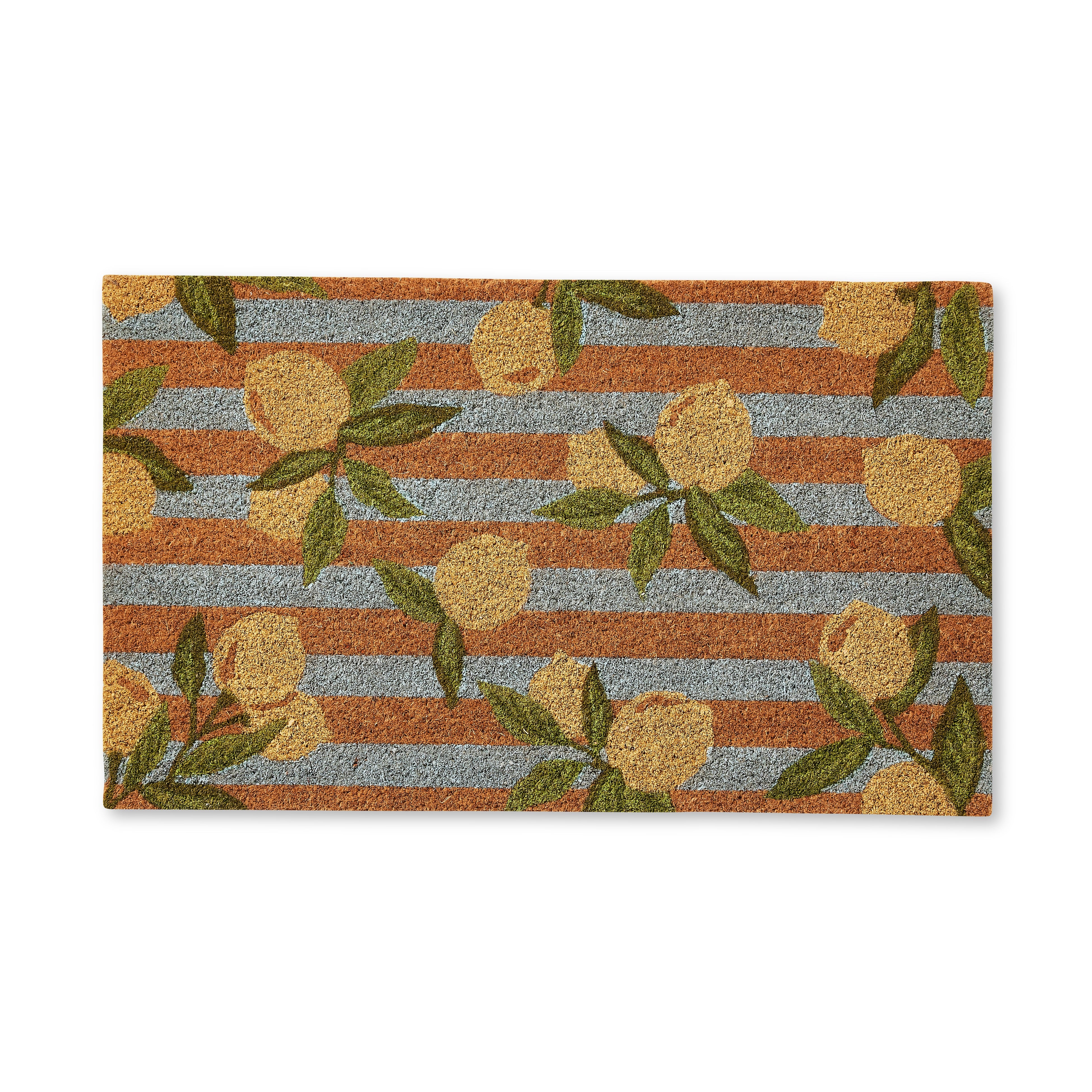 Lemon Stripe Doormat 45x75cm-Floor Rugs & Doormats-Madras Link-The Bay Room