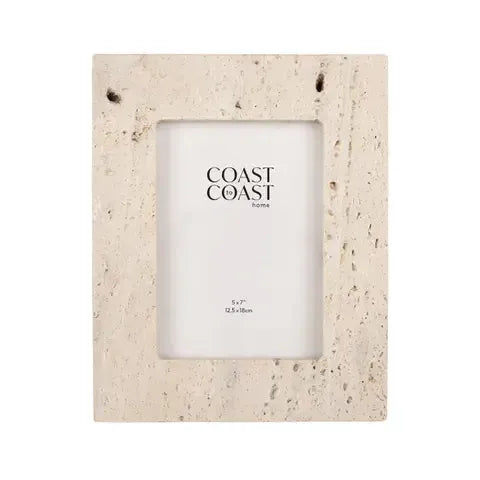 Len Travertine 5x7" Frame Beige 21x26cm-Decor Items-Coast To Coast Home-The Bay Room