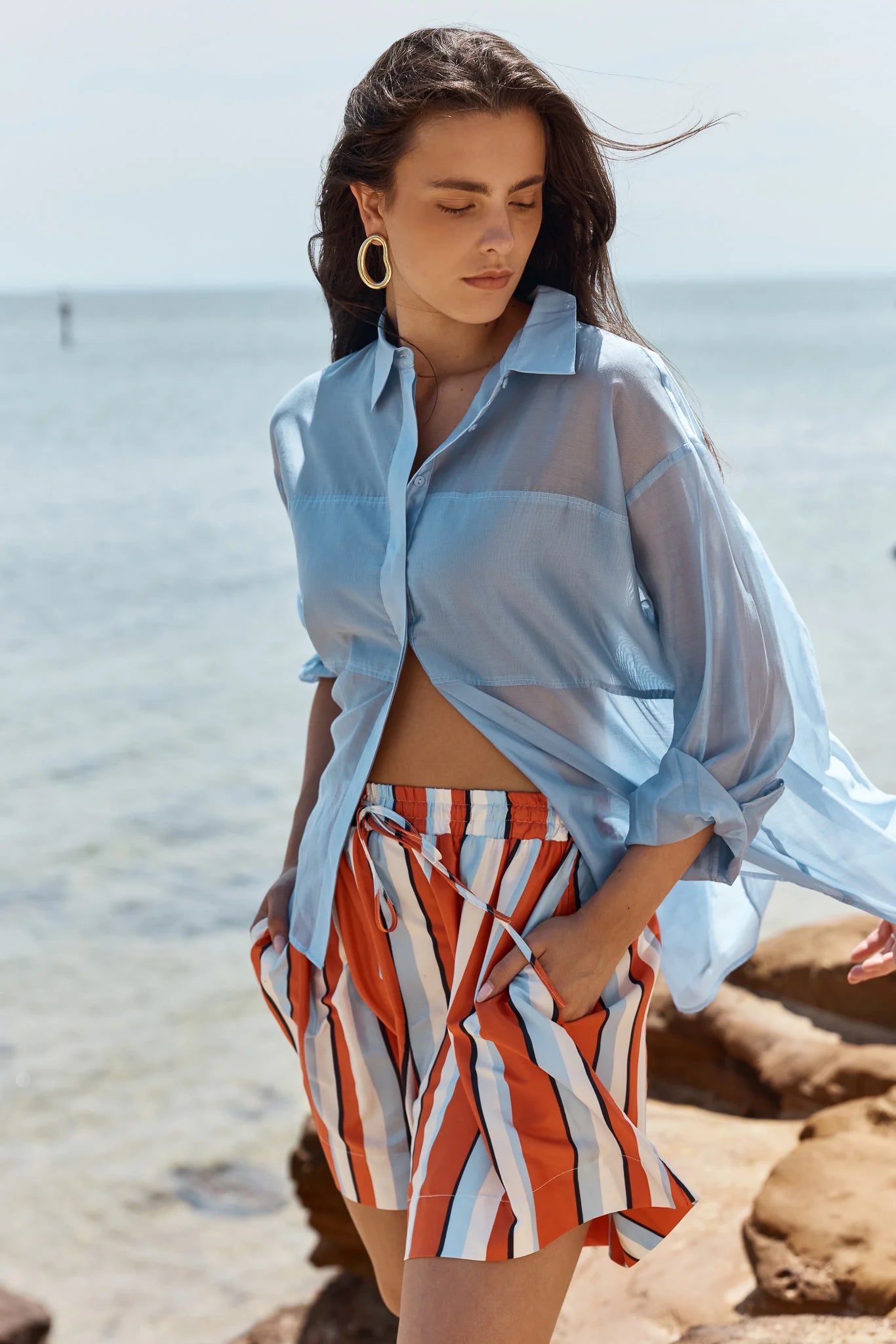 Val Oversized Shirt - Pale Blue