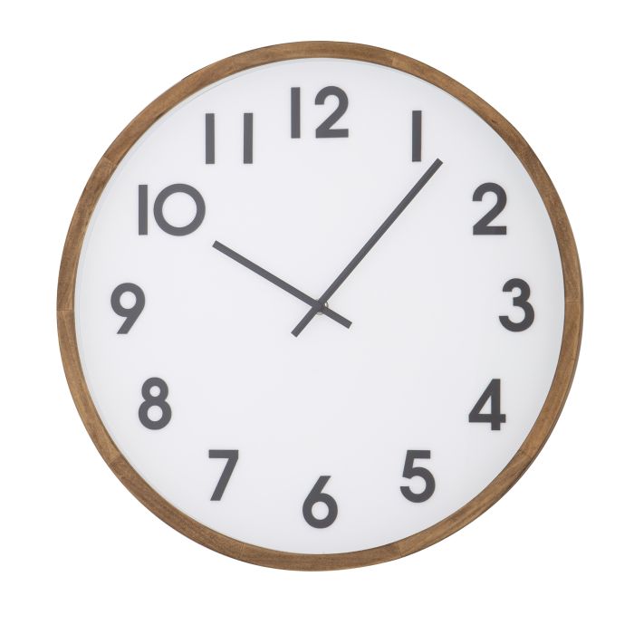 Leonard Wall Clock 41.5cm Brown &White-Wall Decor-Amalfi-The Bay Room