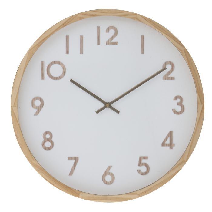 Leonard Wall Clock 41.5cm Natural & White-Wall Decor-Amalfi-The Bay Room