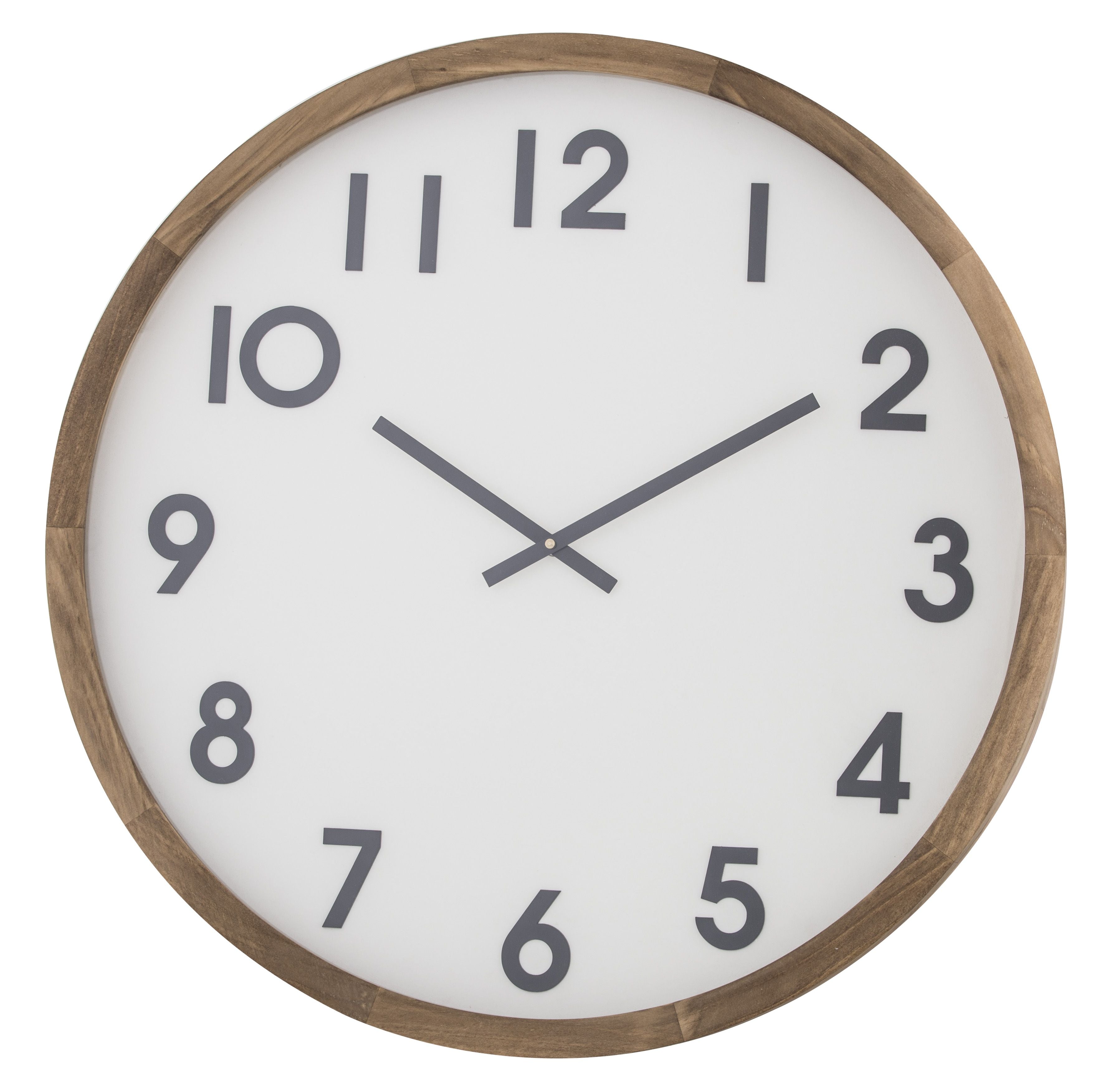 Leonard Wall Clock 61cm - Brown & White-Wall Decor-Amalfi-The Bay Room