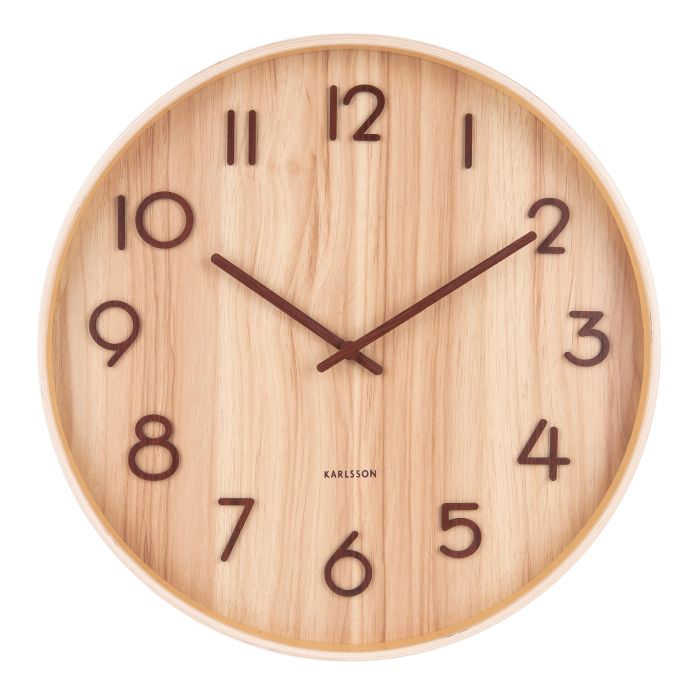 Light Basswood Wall Clock 60cm - Natural-Wall Decor-Karlsson-The Bay Room