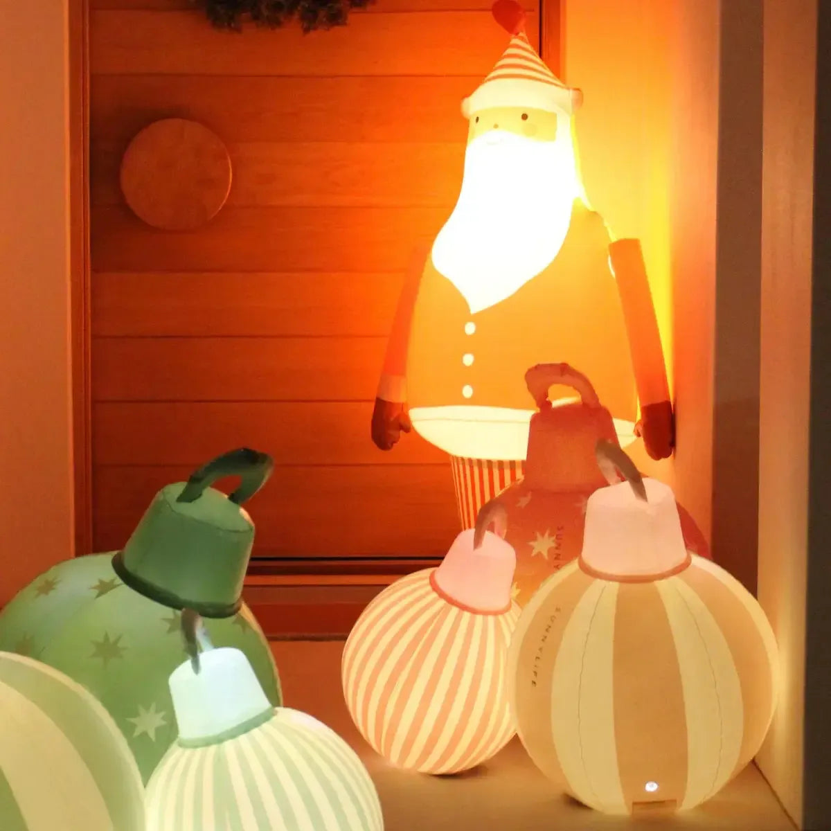 Light Up Christmas Baubles Red Set of 3-Sunny Life-The Bay Room