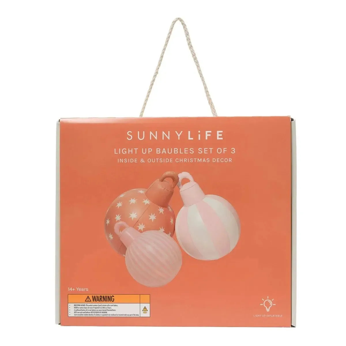 Light Up Christmas Baubles Red Set of 3-Sunny Life-The Bay Room