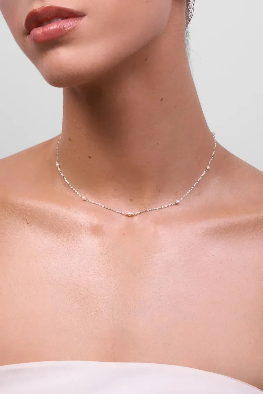 Lilibet Silver Pearl Necklace-Jewellery-Liberte-The Bay Room