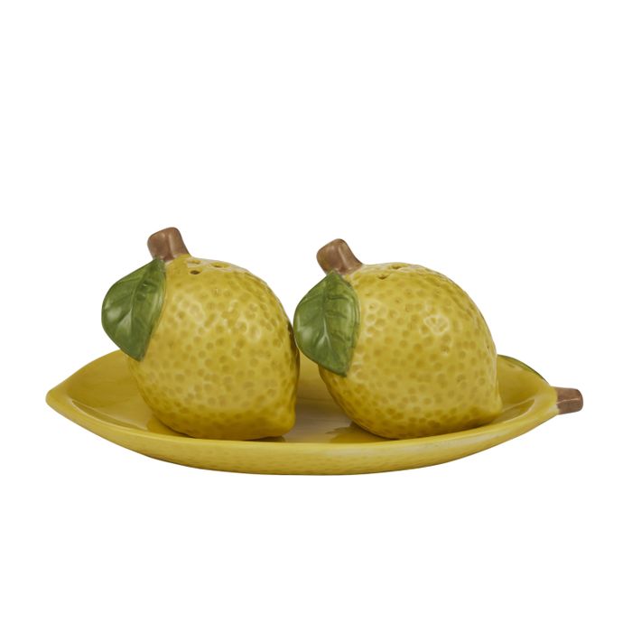 Limone 3pc Ceramic S&P Shaker Set 17x6.5cm Yellow-Dining & Entertaining-Coast To Coast Home-The Bay Room