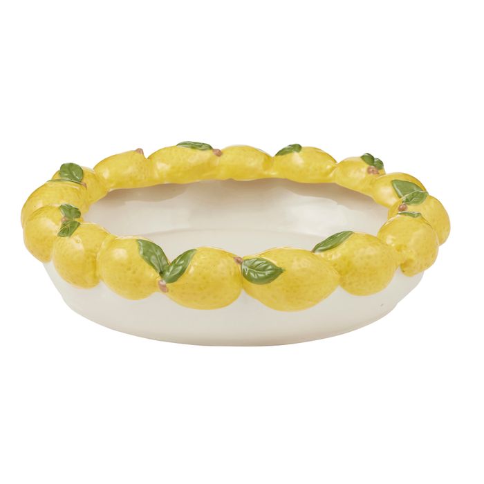 Limone Ceramic Bowl 33x7cm Yellow-Dining & Entertaining-Coast To Coast Home-The Bay Room