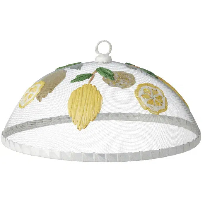 Limone Mesh Food Cover 35cm White/Yellow-Dining & Entertaining-Coast To Coast Home-The Bay Room