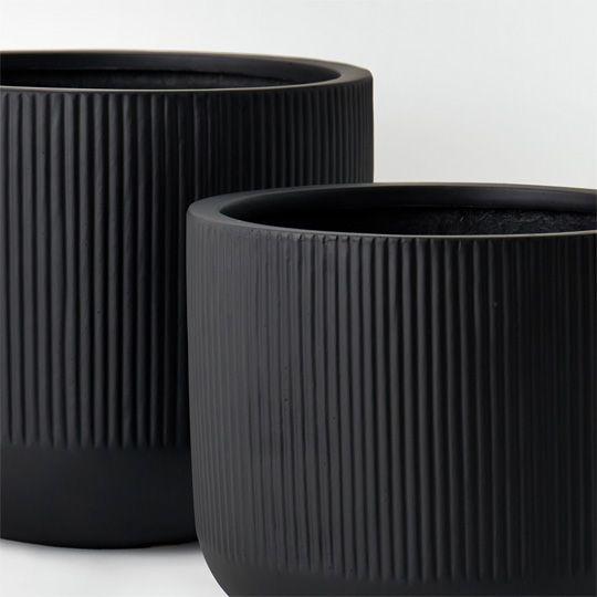 Linear Pot Black - Short-Pots, Planters & Vases-Floral Interiors-The Bay Room