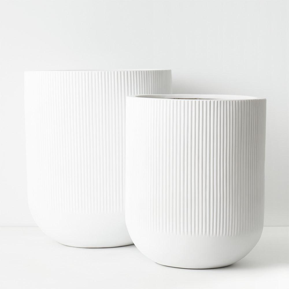 Linear Pot White - Tall-Pots, Planters & Vases-Floral Interiors-The Bay Room