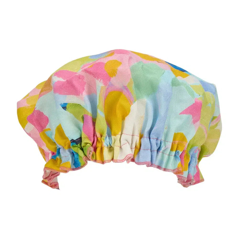 Linen Shower Cap - Good Vibes-General-Annabel Trends-The Bay Room