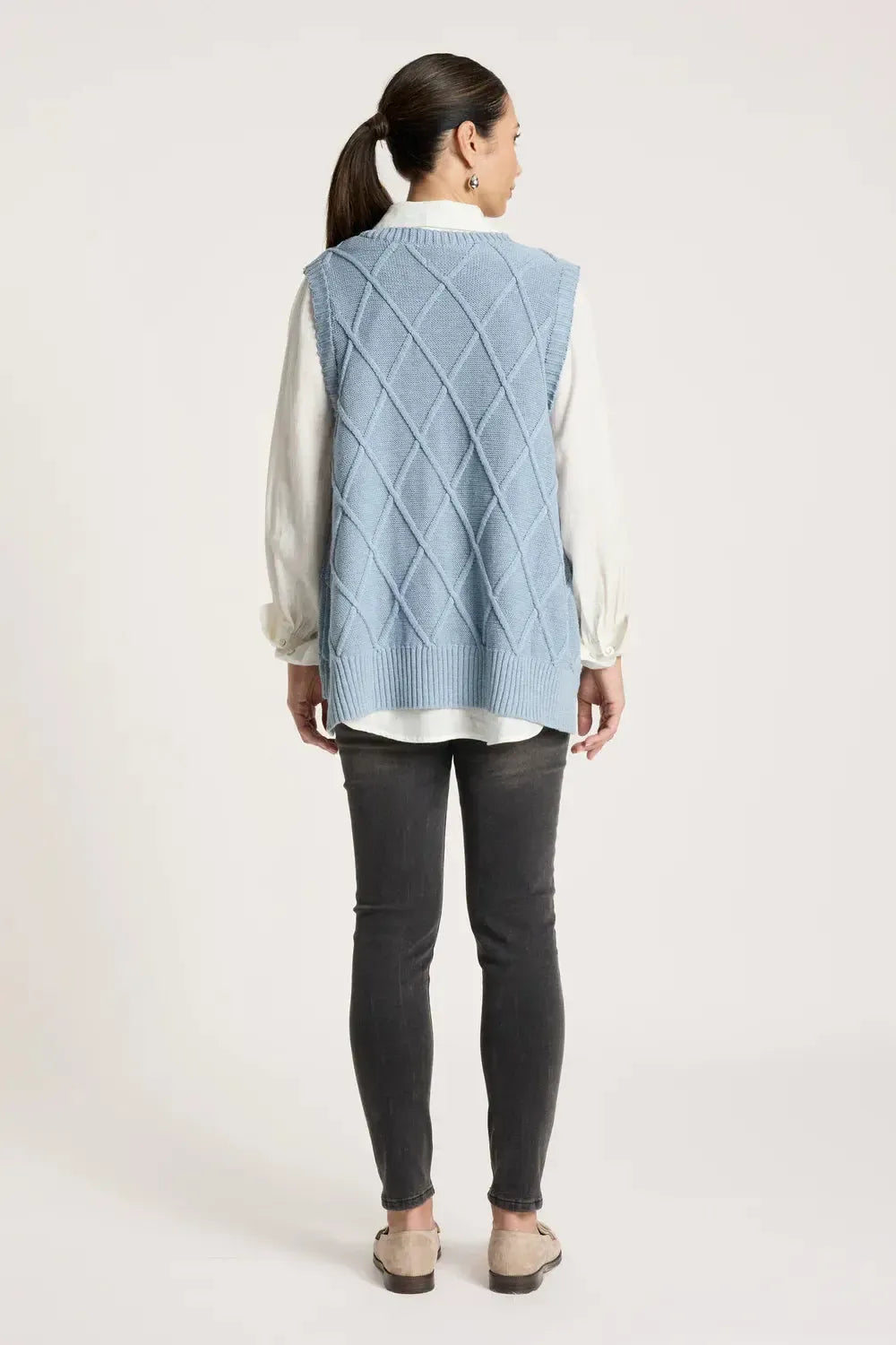 Liora Knit Vest - Lake-Jackets, Coats & Vests-Eb & Ive-The Bay Room