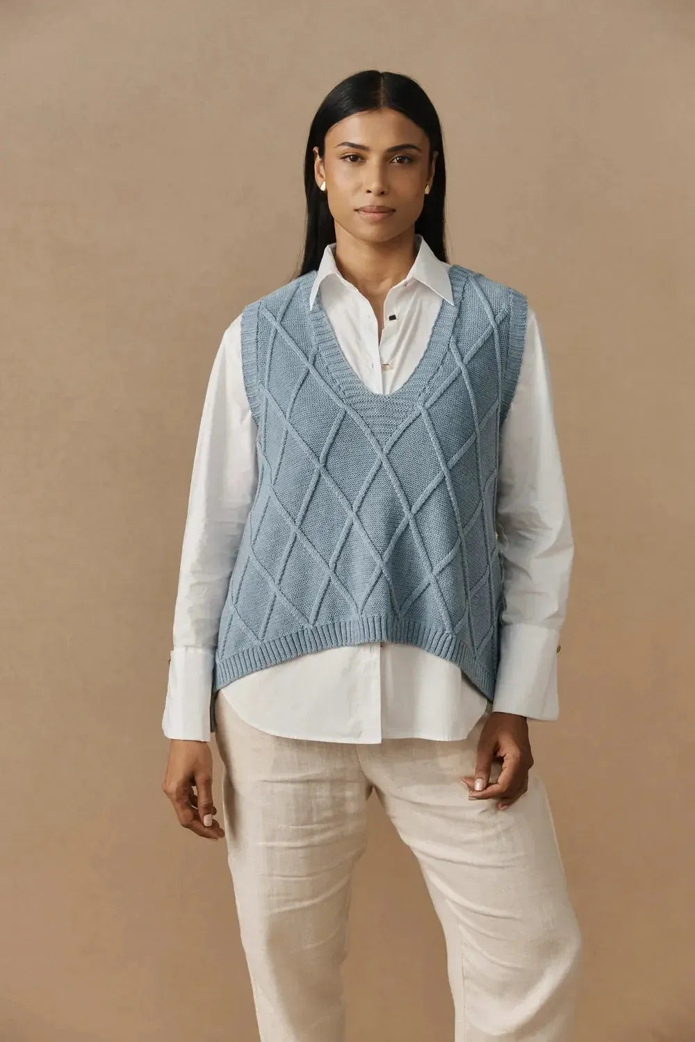 Liora Knit Vest - Lake-Jackets, Coats & Vests-Eb & Ive-The Bay Room