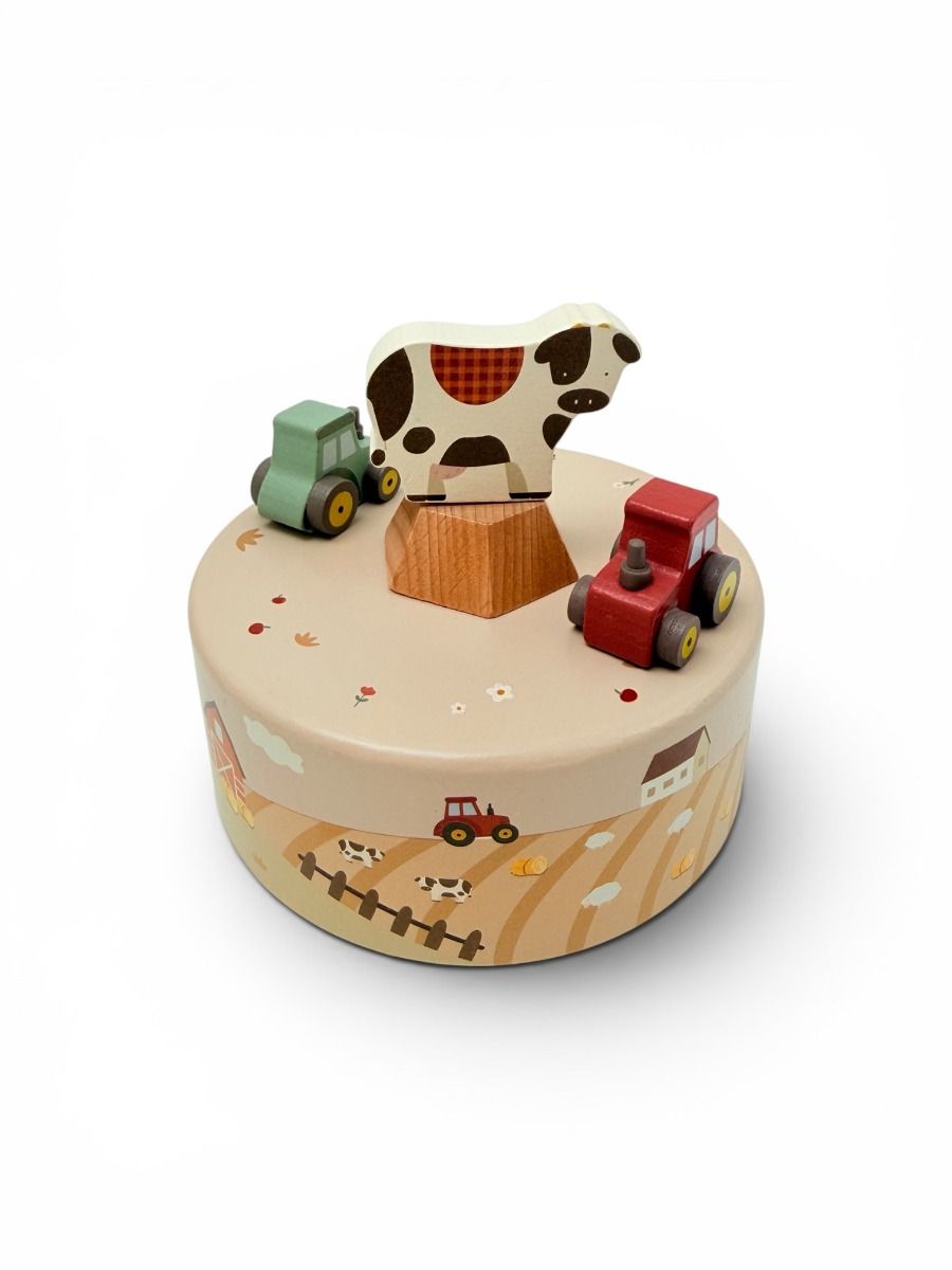 Little Farm Wooden Music Box 2 Tractors-Toys-ToysLink-The Bay Room