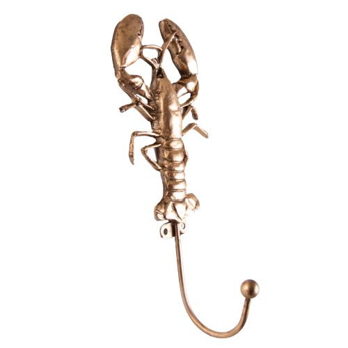 Lobster Pewter Hook - Antique Gold-Wall Decor-DWBH-The Bay Room