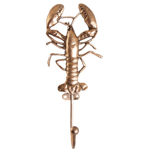 Lobster Pewter Hook - Antique Gold-Wall Decor-DWBH-The Bay Room