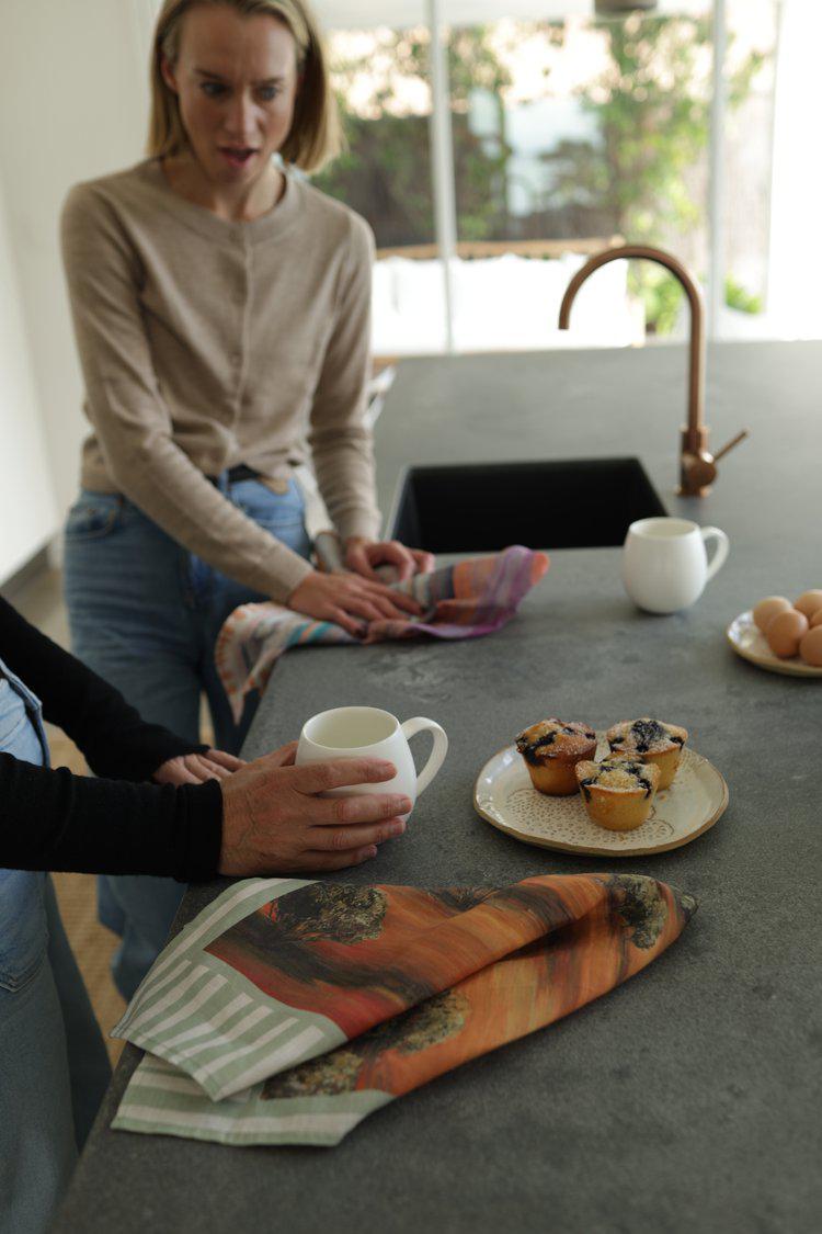 Lonely Boys Paradise Linen Tea Towel 45cm x 60cm-Soft Furnishings-Ella Boylan Art-The Bay Room