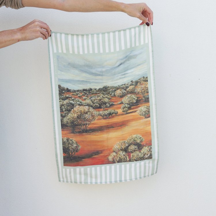 Lonely Boys Paradise Linen Tea Towel 45cm x 60cm-Soft Furnishings-Ella Boylan Art-The Bay Room
