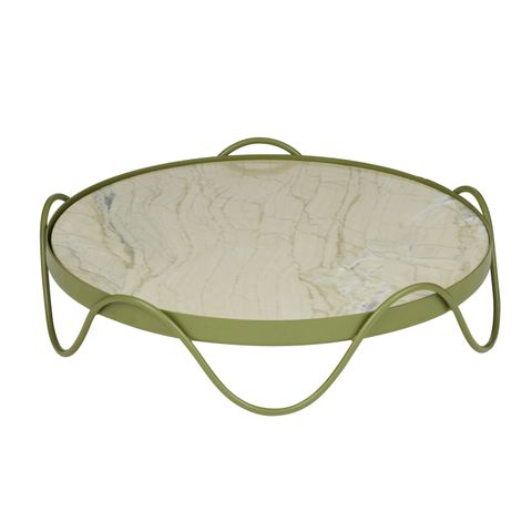 Loren Marble/Metal Tray 30x8cm Green-Dining & Entertaining-Coast To Coast Home-The Bay Room