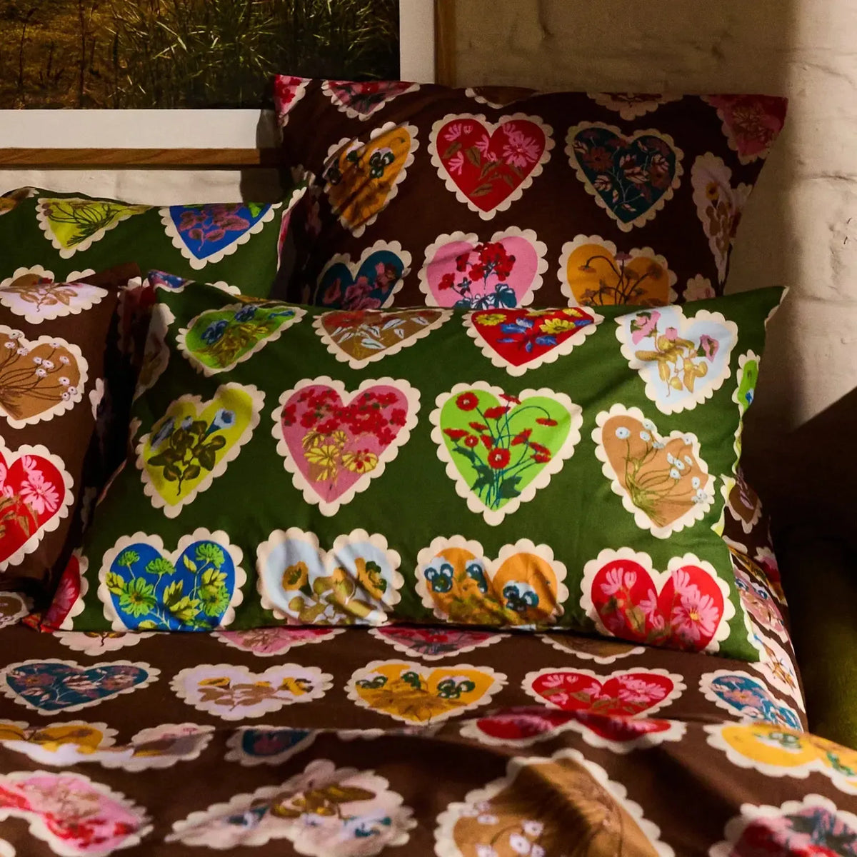 Loretta Cotton Pillowcase Set - Hunter Green-Soft Furnishings-Sage & Clare-The Bay Room