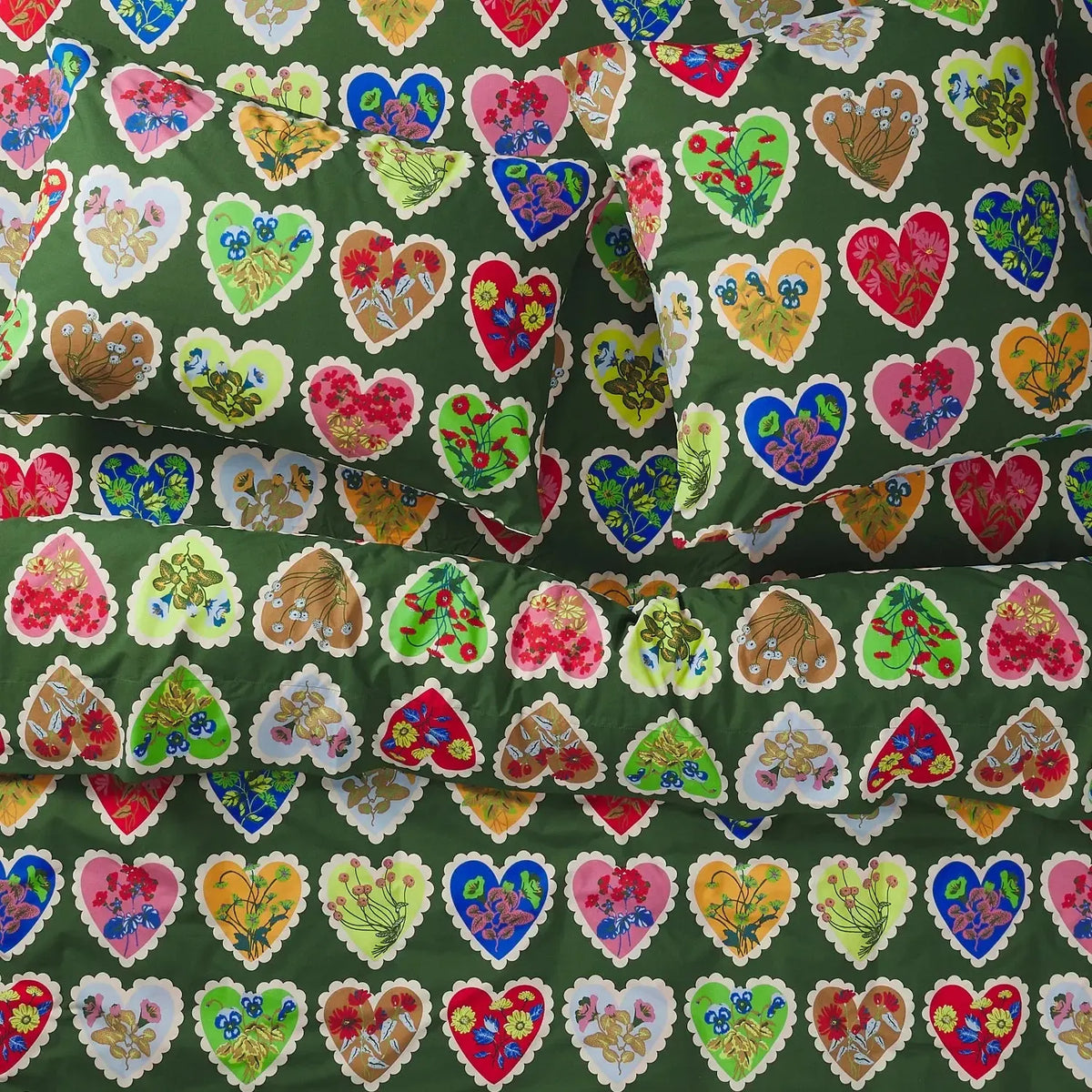 Loretta Cotton Quilt Cover - Hunter Green-Soft Furnishings-Sage & Clare-The Bay Room