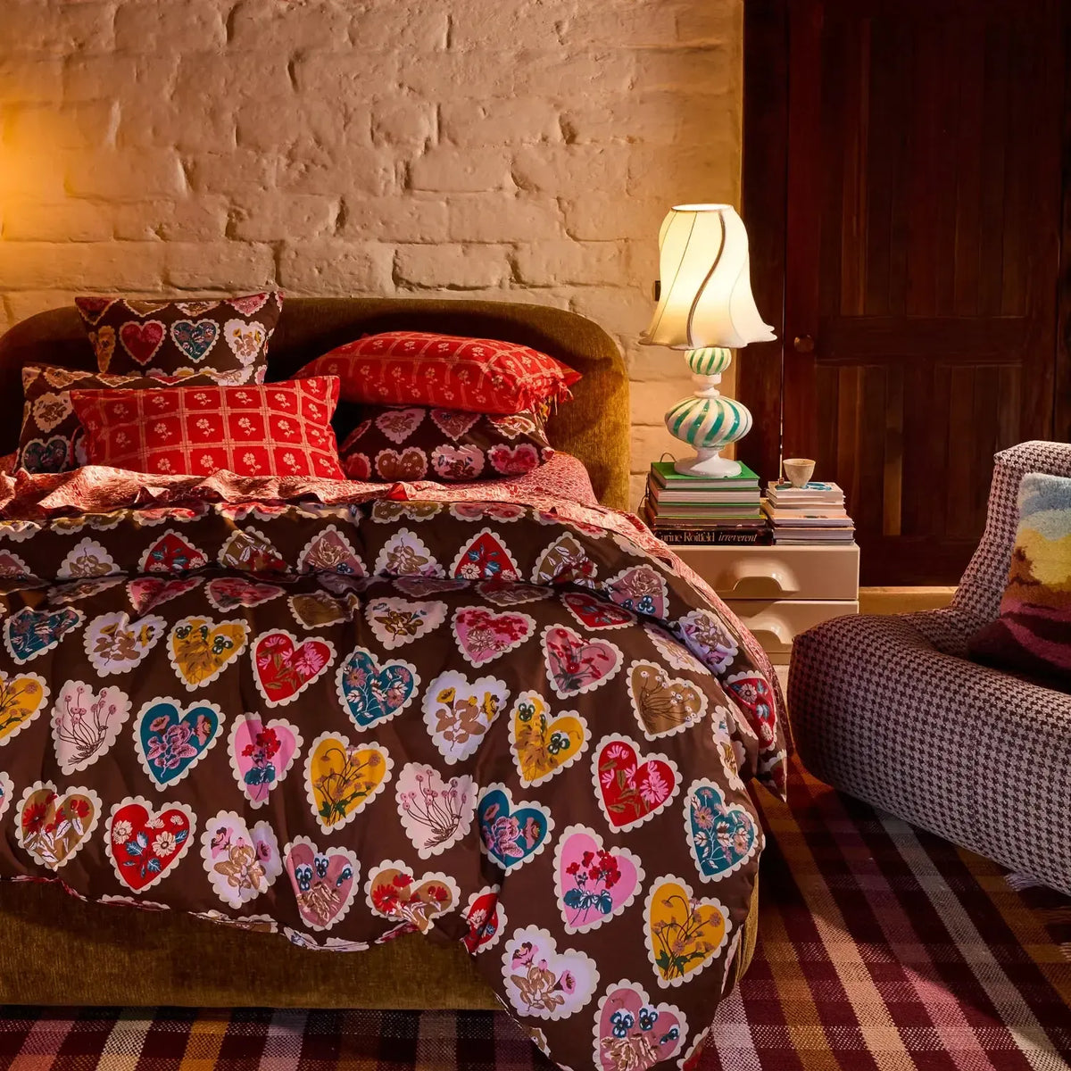 Loretta Cotton Quilt Cover - Umber-Soft Furnishings-Sage & Clare-The Bay Room
