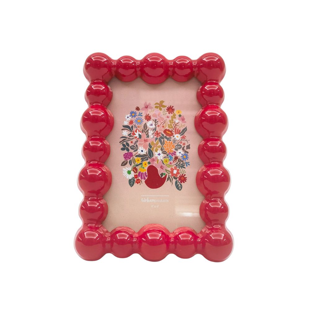 Lotti Bubble Photo Frame Red 4x6"-Decor Items-Urban Products-The Bay Room