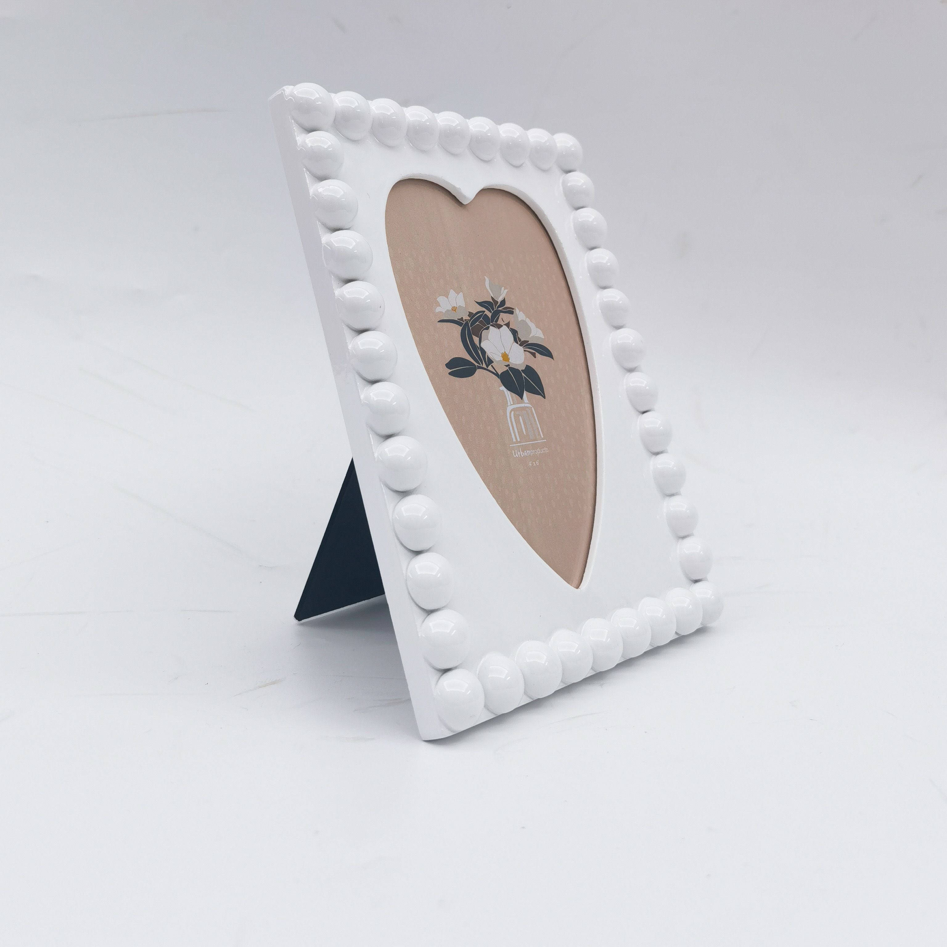 Lotti Heart Photo Frame White 4x6"-Decor Items-Urban Products-The Bay Room