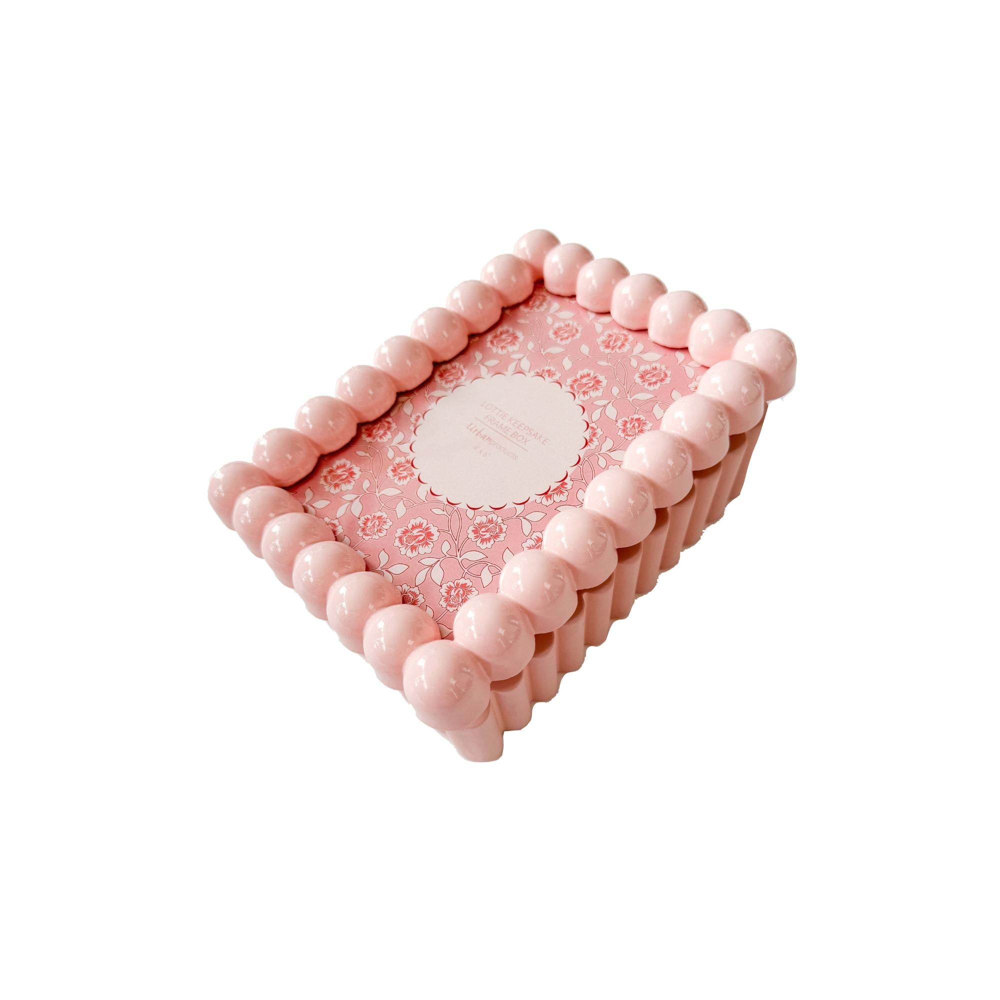 Lotti Keepsake Frame Box Pink 4x6"-Decor Items-Urban Products-The Bay Room