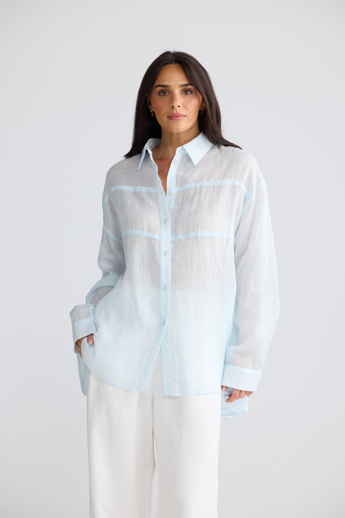 Louis Shirt - Powder Blue-Tops-Brave & True-The Bay Room