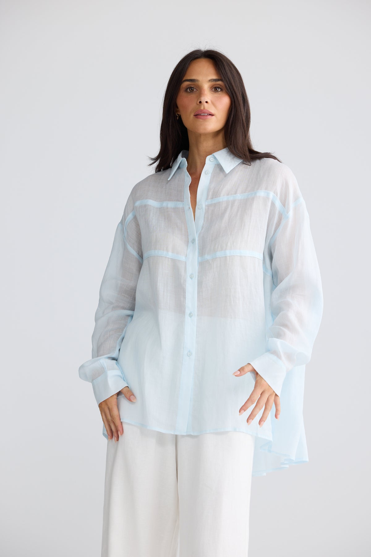 Louis Shirt - Powder Blue-Tops-Brave & True-The Bay Room