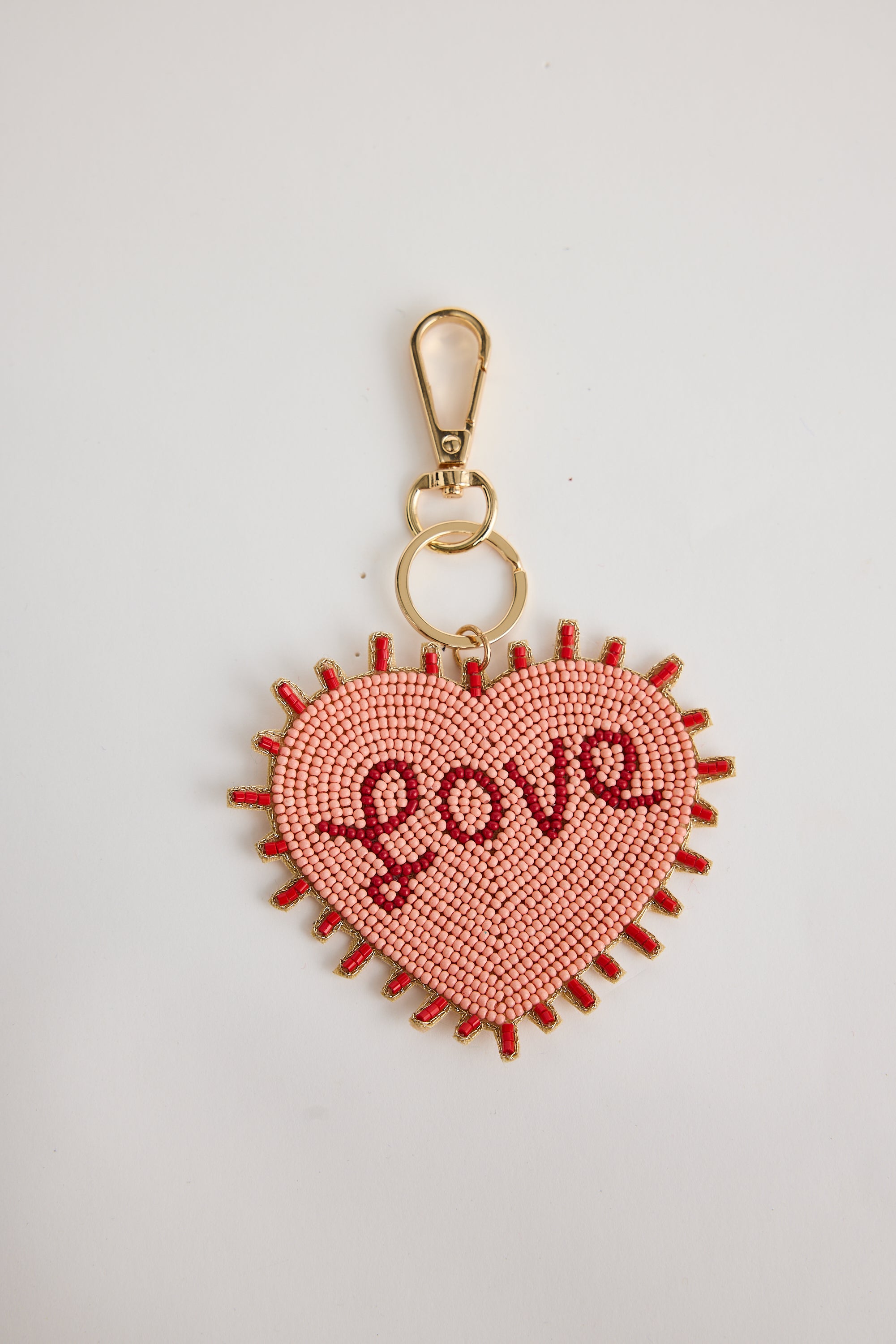 Love Heart Keyring - Pink-Keyrings-Holiday-The Bay Room