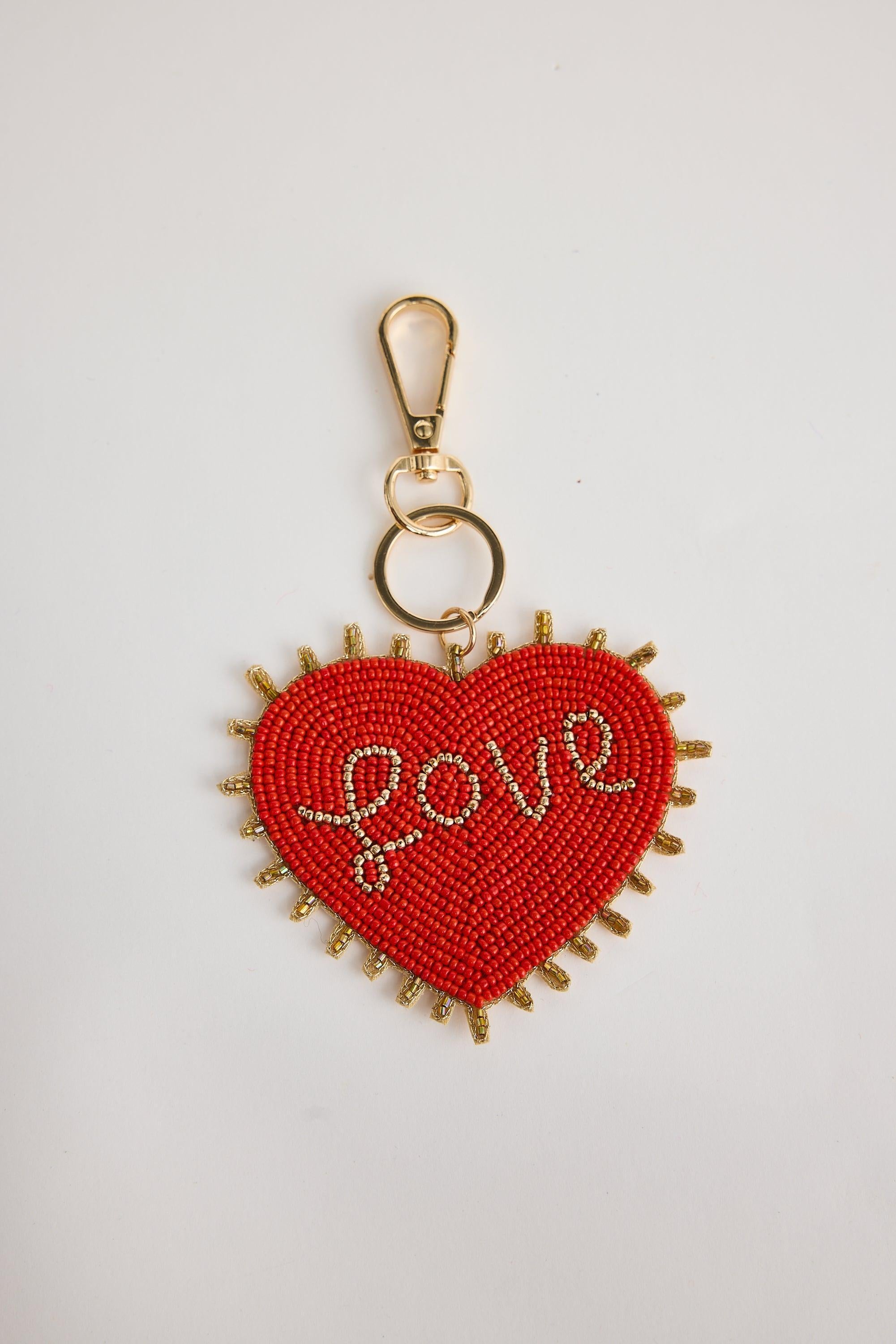 Love Heart Keyring - Red-Keyrings-Holiday-The Bay Room