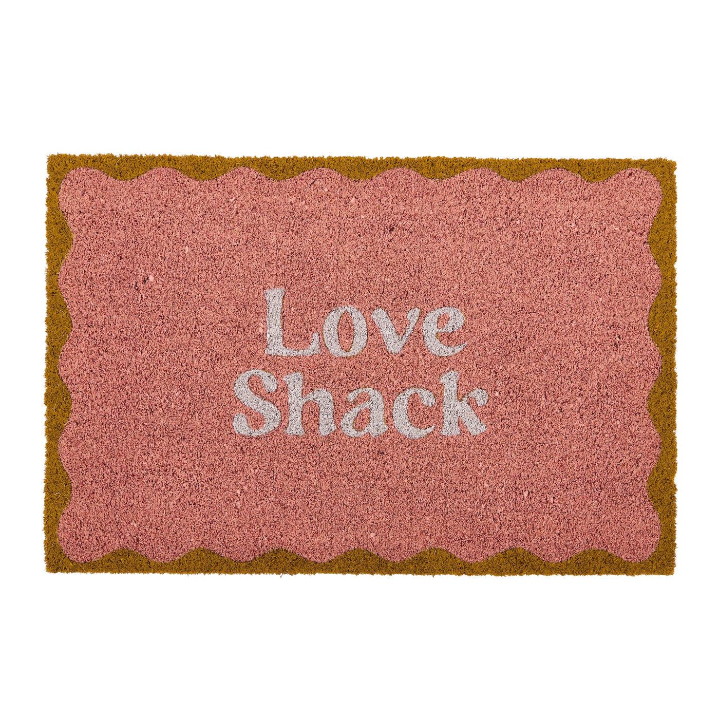 Love Shack PVC Back Coir Mat 40x60cm-Floor Rugs & Doormats-Coast To Coast Home-The Bay Room