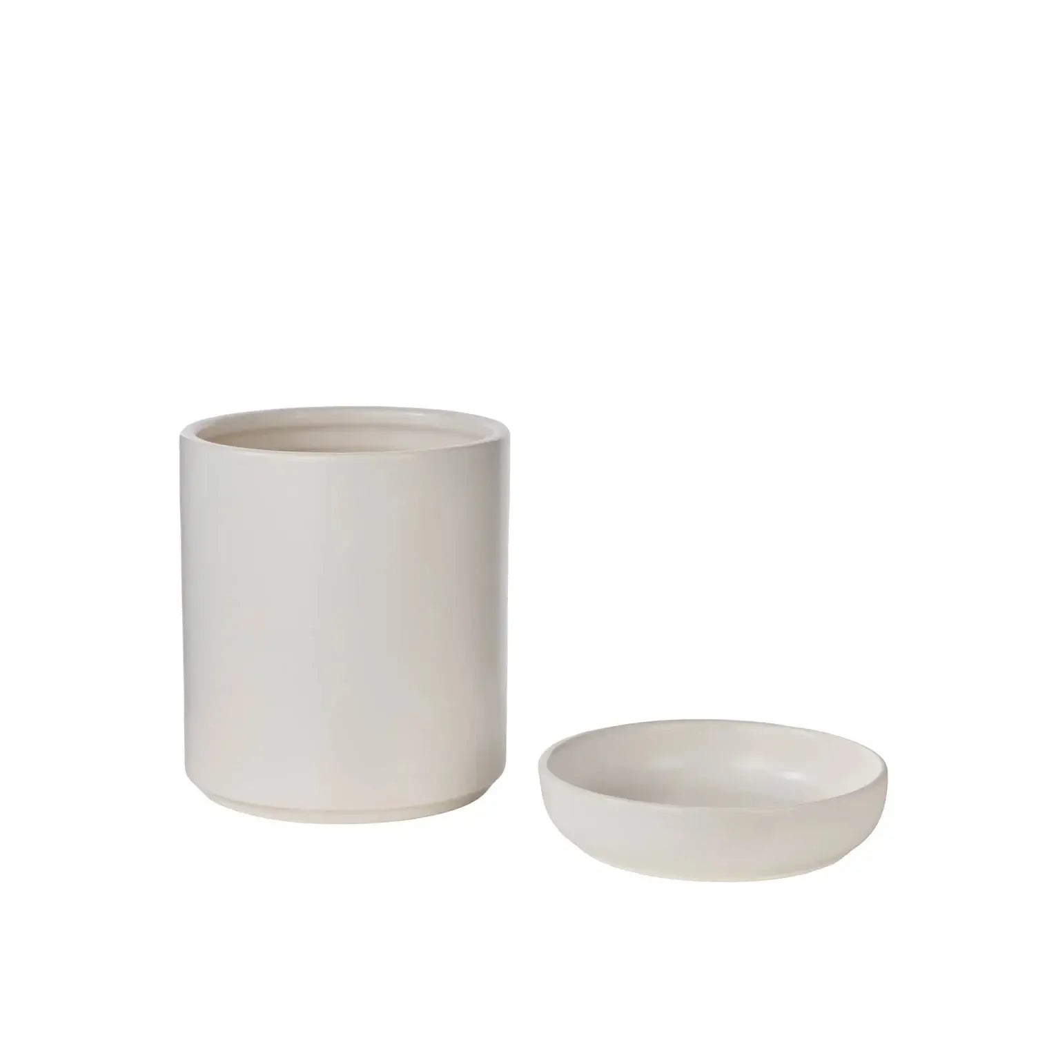 Luana Pot with Saucer 20x20x26cm White-Pots, Planters & Vases-Rogue Home-The Bay Room