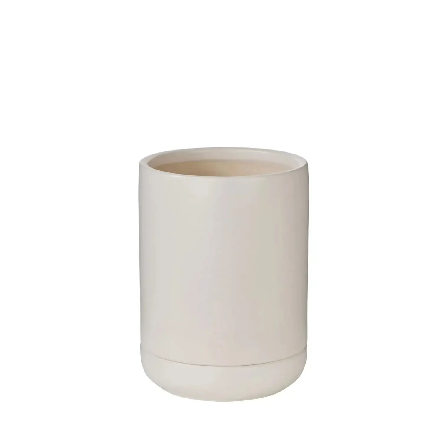Luana Pot with Saucer 20x20x26cm White-Pots, Planters & Vases-Rogue Home-The Bay Room