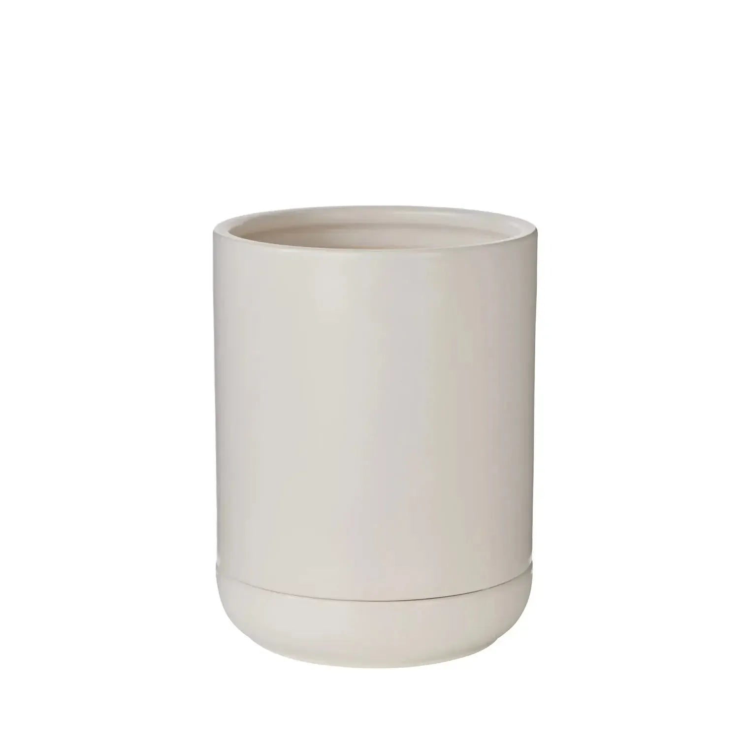 Luana Pot with Saucer 26x26x33cm White-Pots, Planters & Vases-Rogue Home-The Bay Room