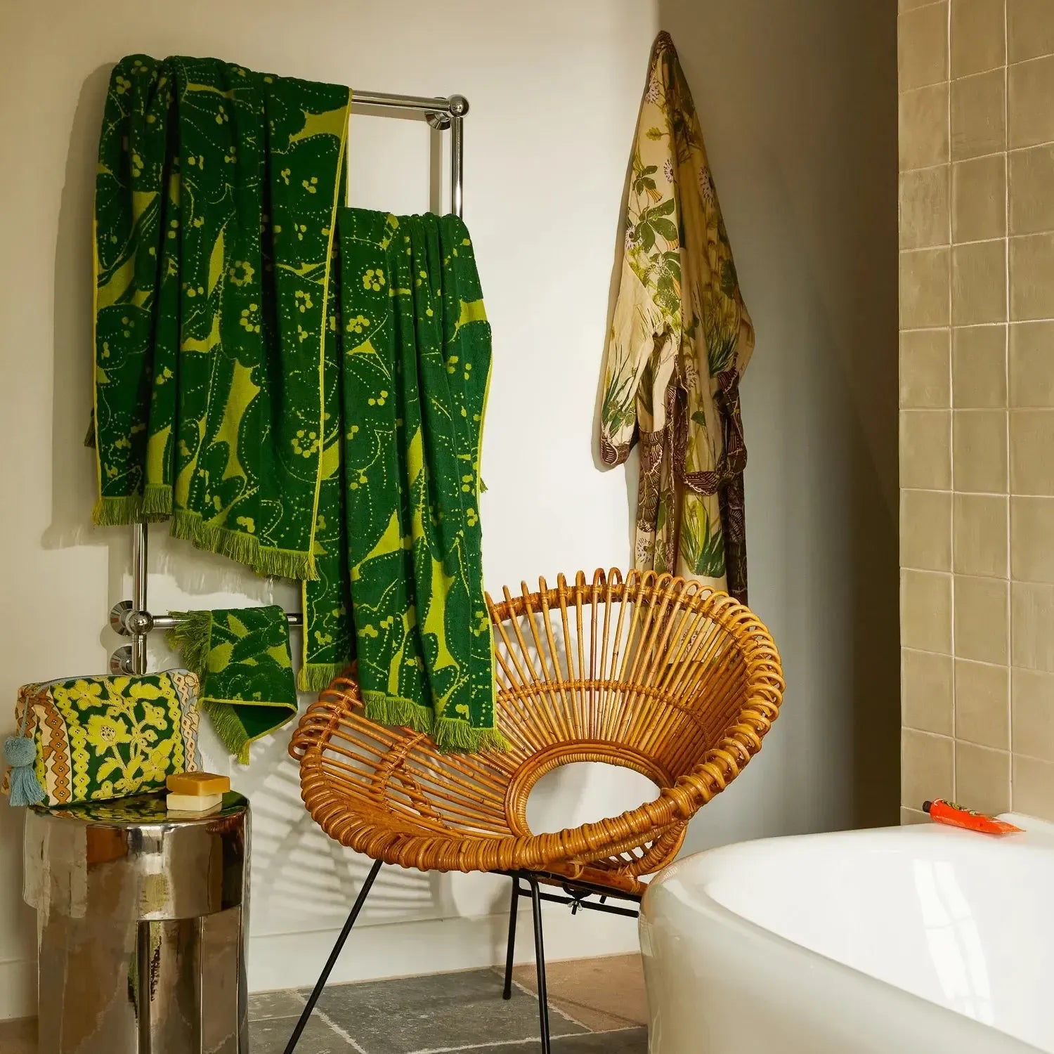 Lucia Bath Sheet - Kelp-Soft Furnishings-Sage & Clare-The Bay Room