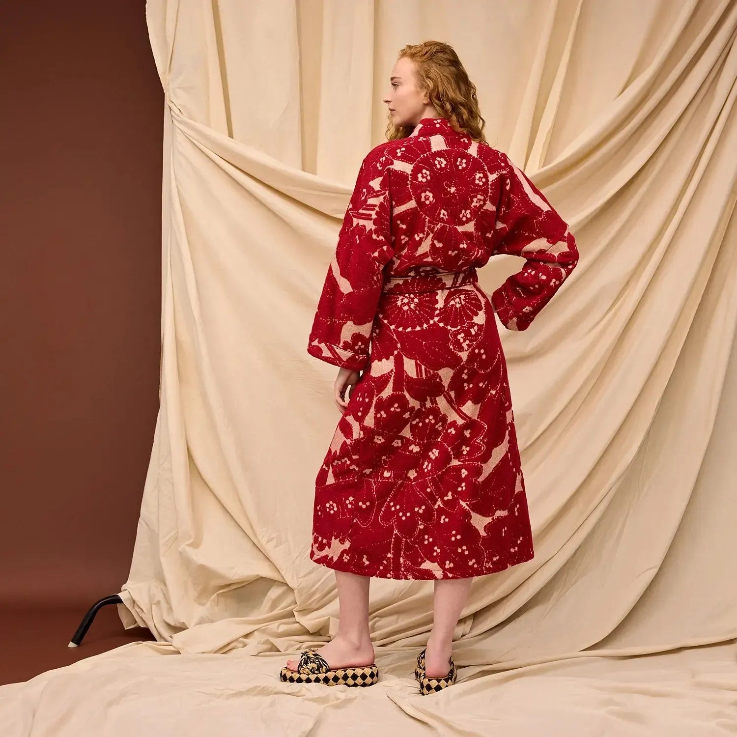 Lucia Towelling Robe - Crimson-Sleepwear & Robes-Sage & Clare-The Bay Room