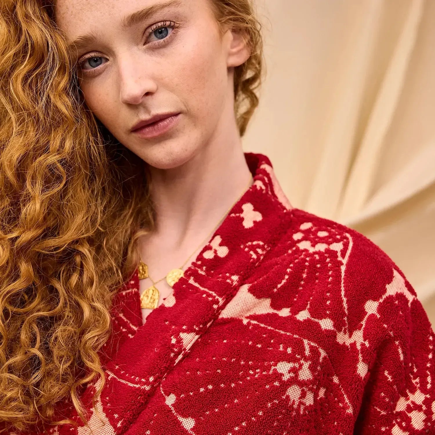 Lucia Towelling Robe - Crimson-Sleepwear & Robes-Sage & Clare-The Bay Room