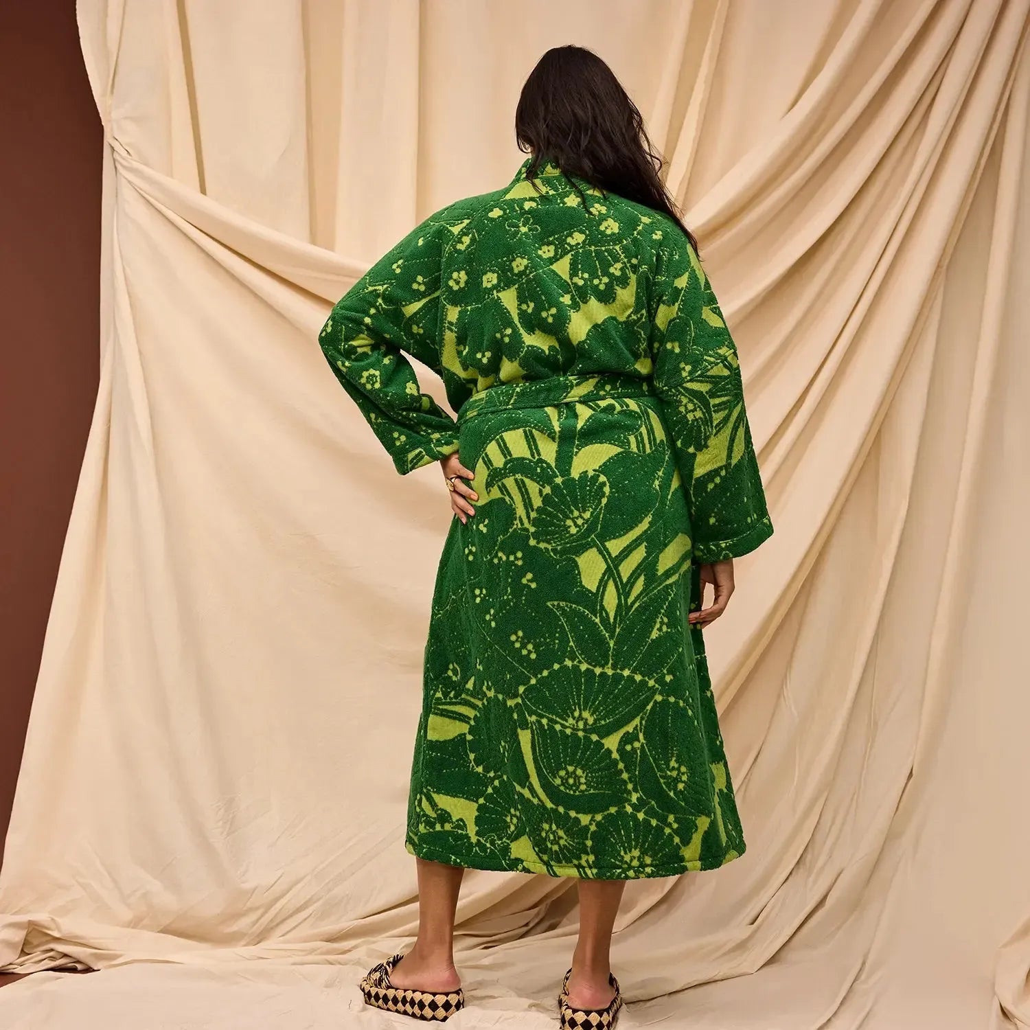 Lucia Towelling Robe - Kelp-Sleepwear & Robes-Sage & Clare-The Bay Room